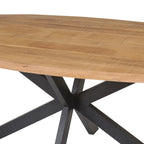 Maelia - Mesa de Comedor Ovalada de Madera Exótica - Natural