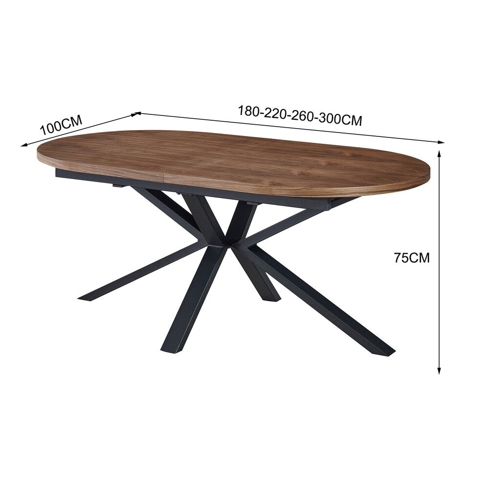 Venter - Extendable Oval Dining Table - Walnut