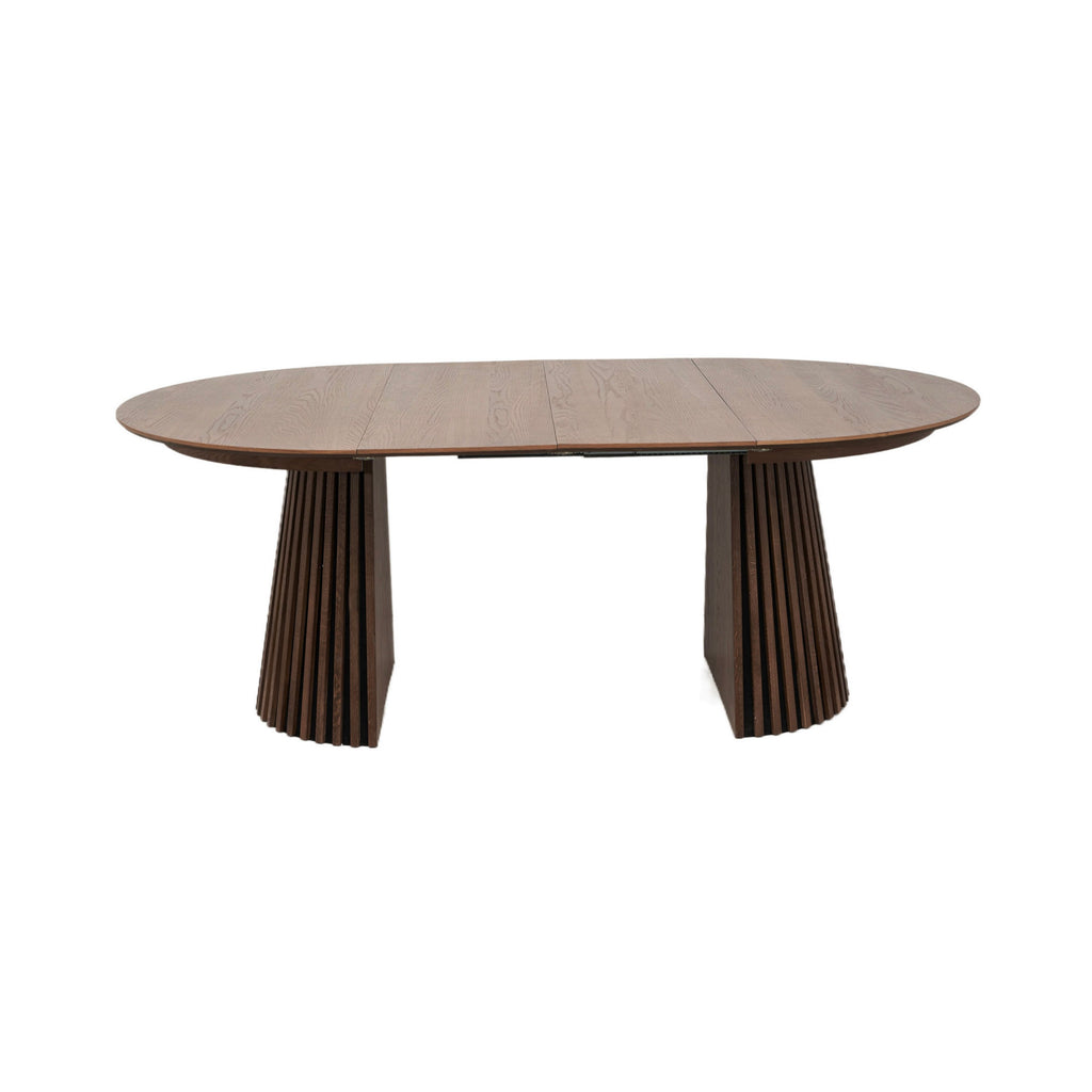 Constance - Table À Manger Ronde Extensible - Chêne Brun