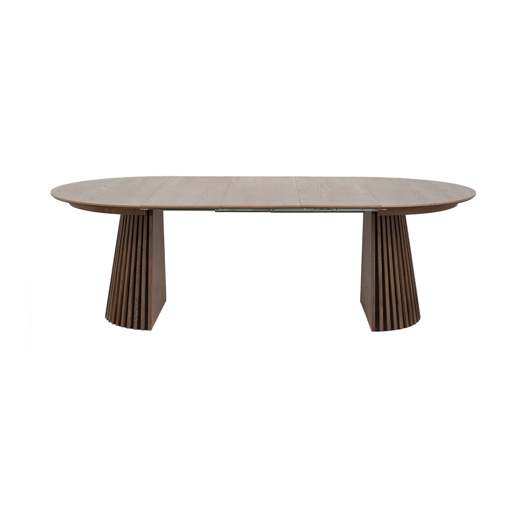 Constance - Table À Manger Ronde Extensible - Chêne Brun