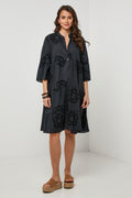 Shirt Dress - Black - Women
