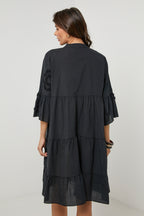 Shirt Dress - Black - Women