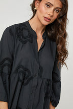 Shirt Dress - Black - Women