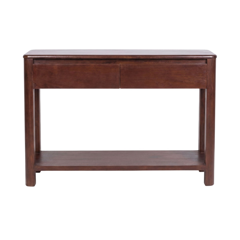 Bali - Console 2 Tiroirs En Teck Massif - Marron Foncé