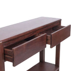 Bali - Console 2 Tiroirs En Teck Massif - Marron Foncé