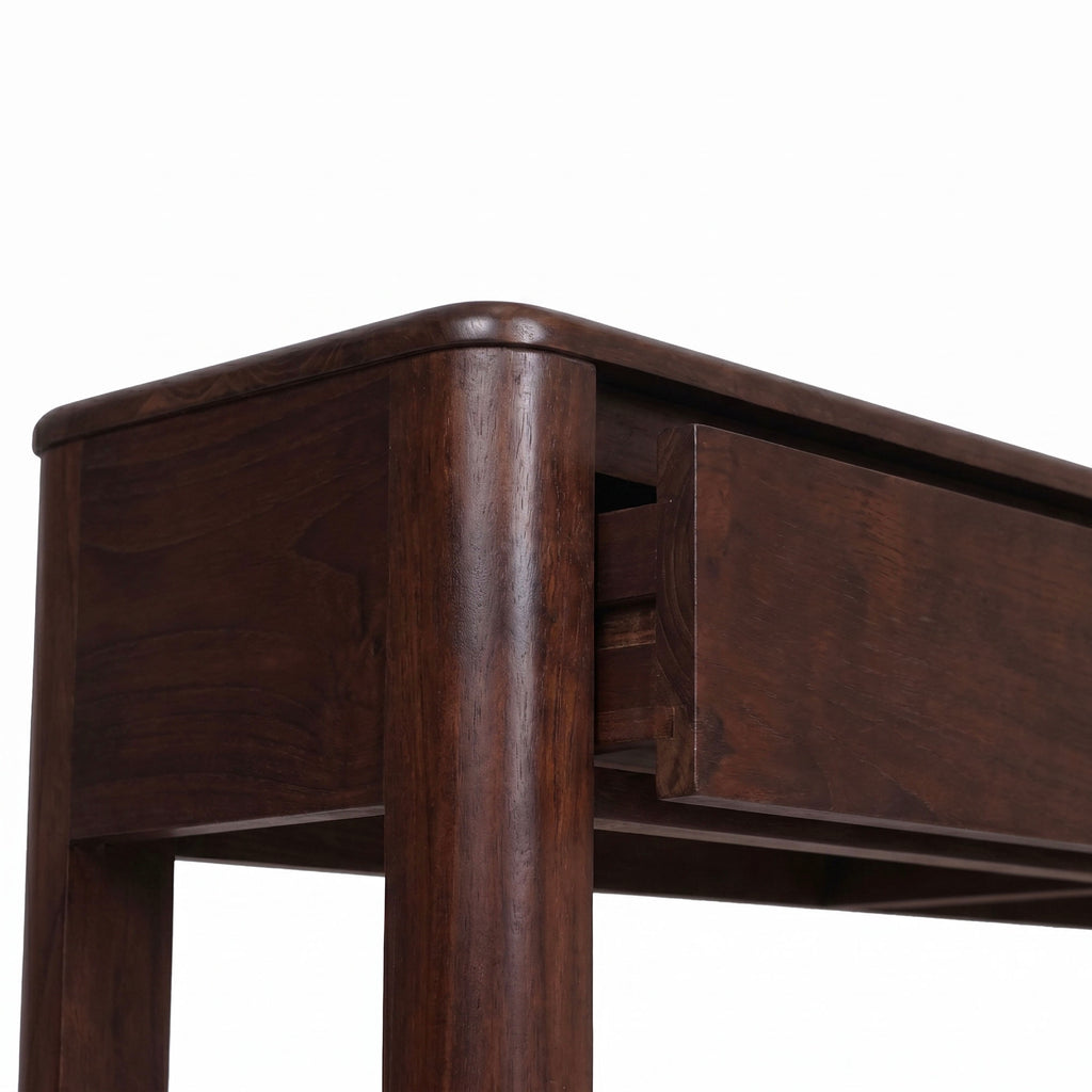 Bali - Console 2 Tiroirs En Teck Massif - Marron Foncé