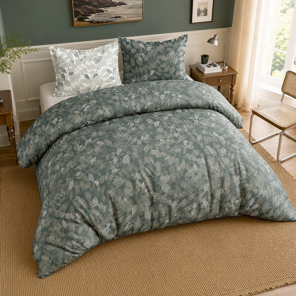 Emeride - Parures de Lit de Couette avec 2 Taies - 100% Percale de Coton - Imprimé