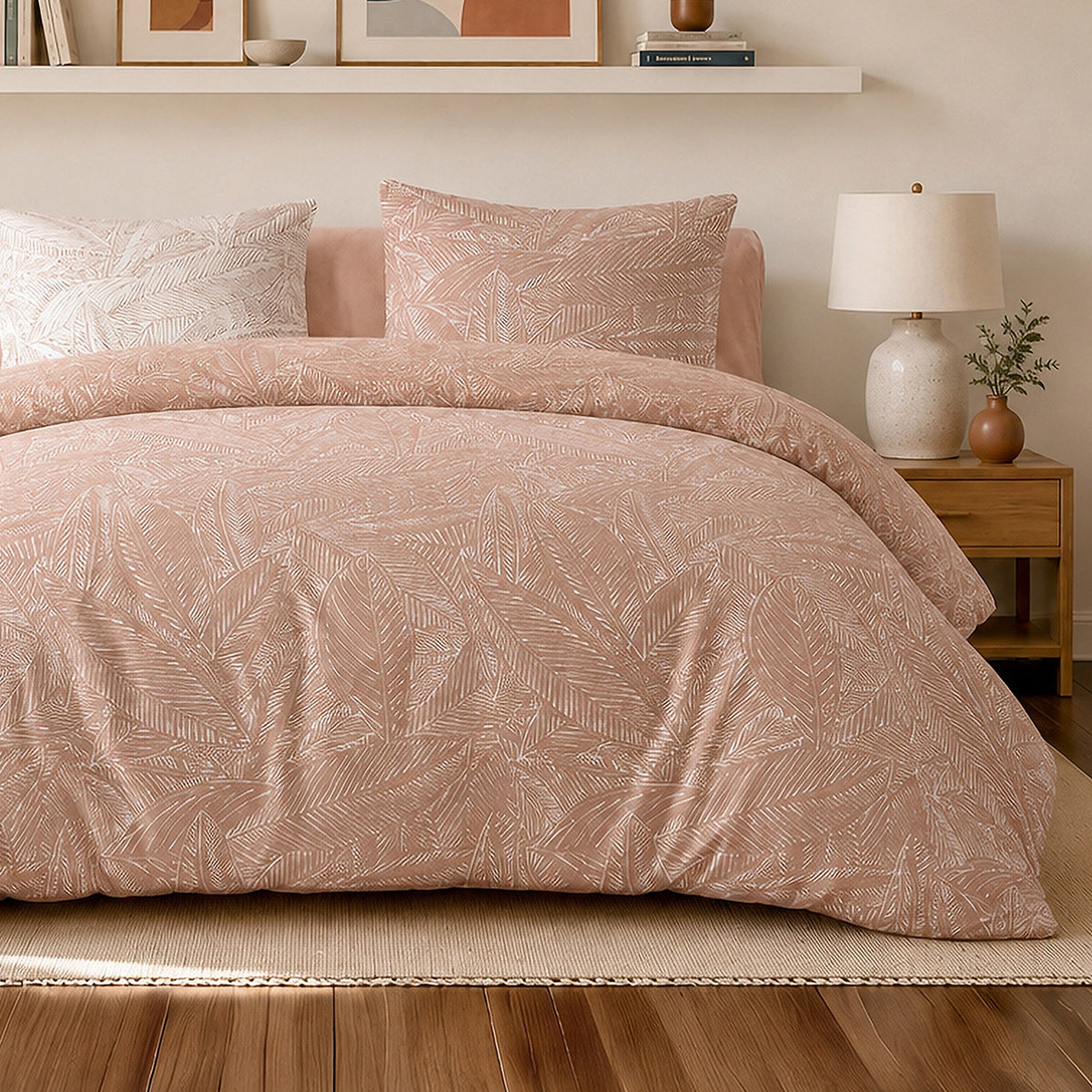 Ambre - Parures de Lit de Couette avec 2 Taies - 100% Percale de Coton - Imprimé