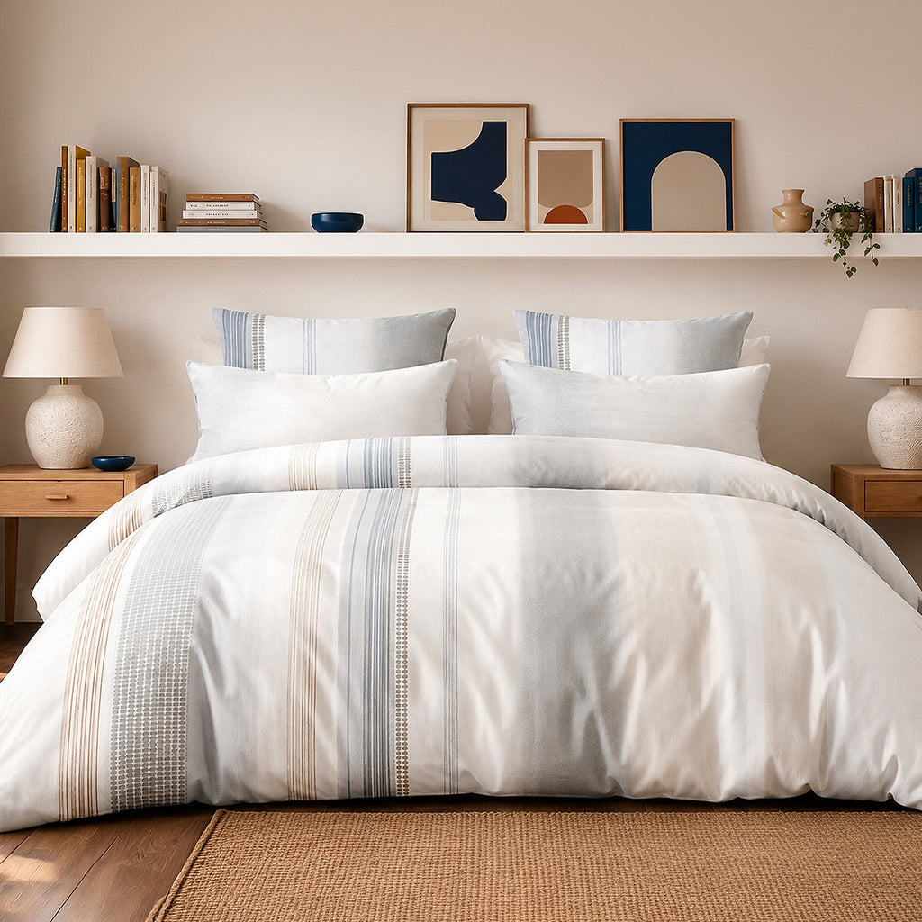 Nebuleuse - Parures de Lit de Couette avec 2 Taies - 100% Percale de Coton - Imprimé