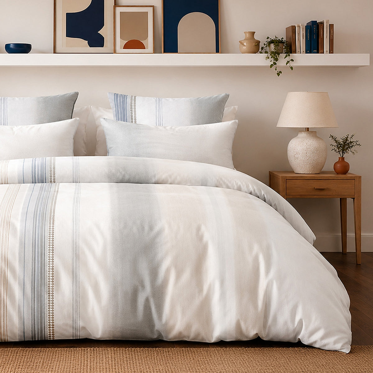 Nebuleuse - Parures de Lit de Couette avec 2 Taies - 100% Percale de Coton - Imprimé