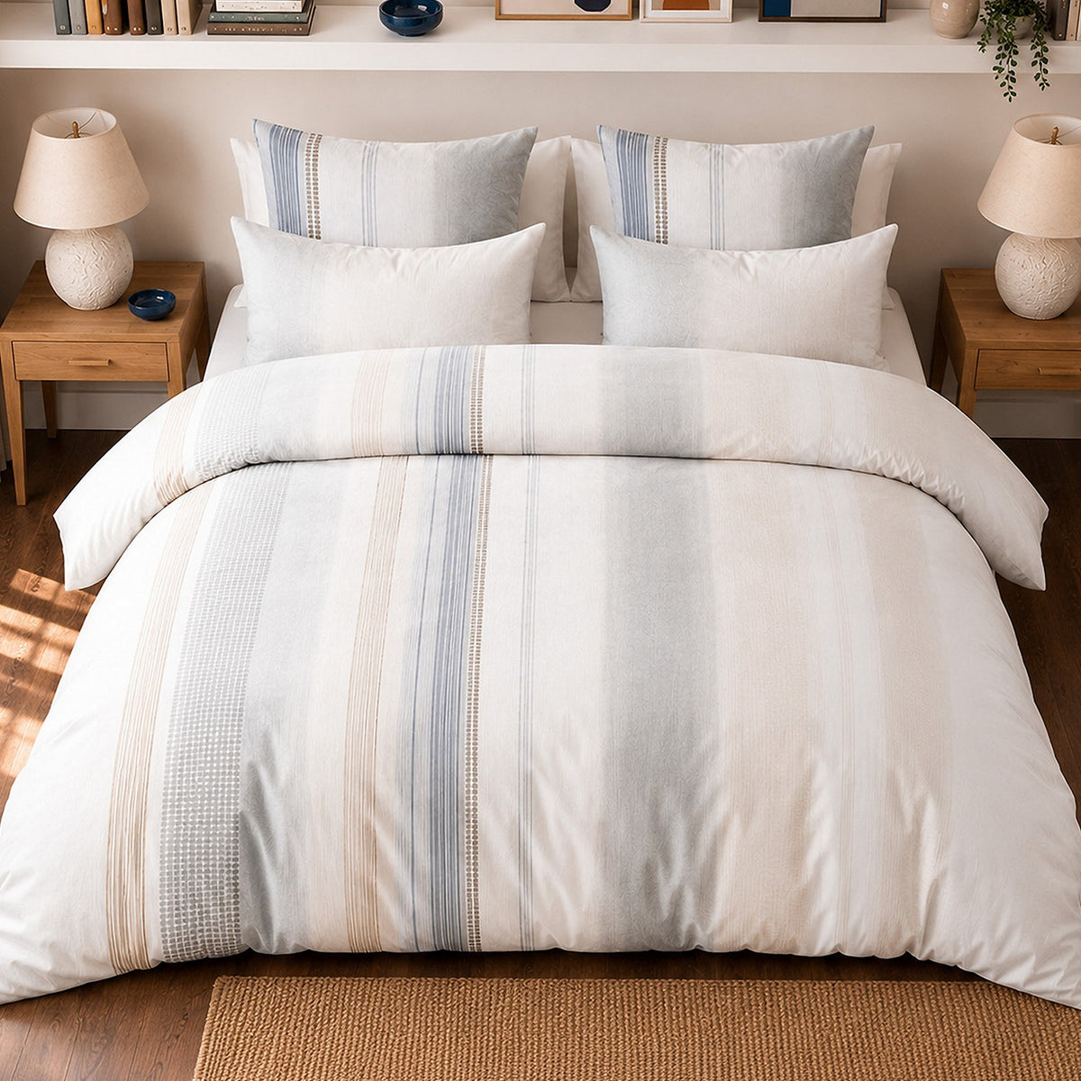 Nebuleuse - Parures de Lit de Couette avec 2 Taies - 100% Percale de Coton - Imprimé