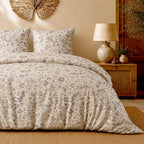 Ishani - Parures de Lit de Couette avec 2 Taies - 100% Percale de Coton - Imprimé