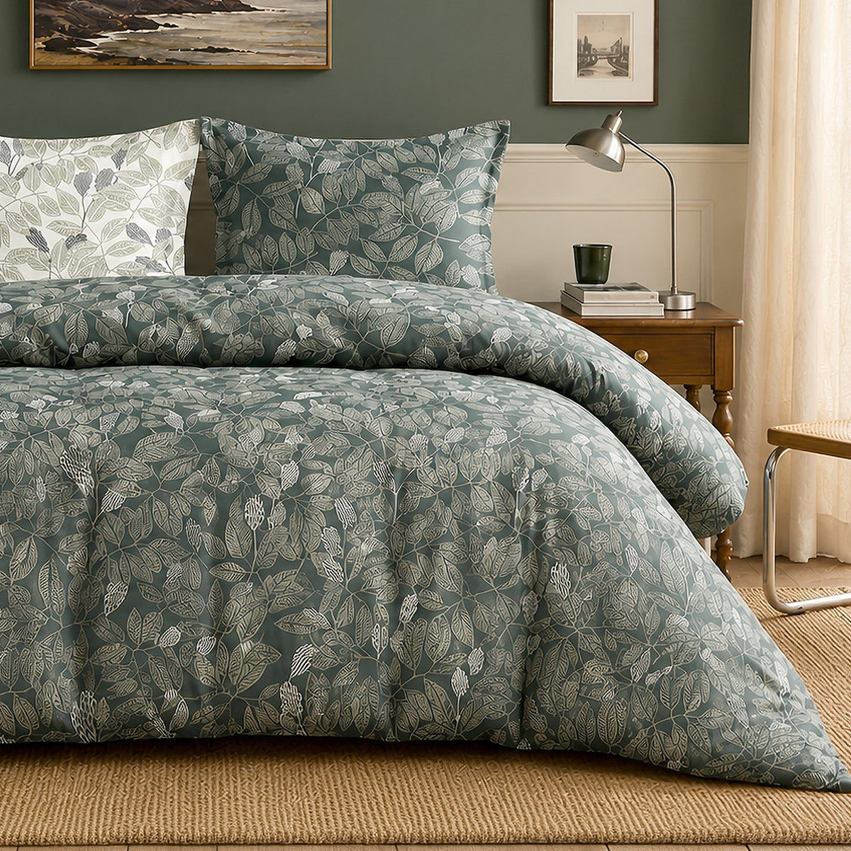 Emeride - Parures de Lit de Couette avec 2 Taies - 100% Percale de Coton - Imprimé