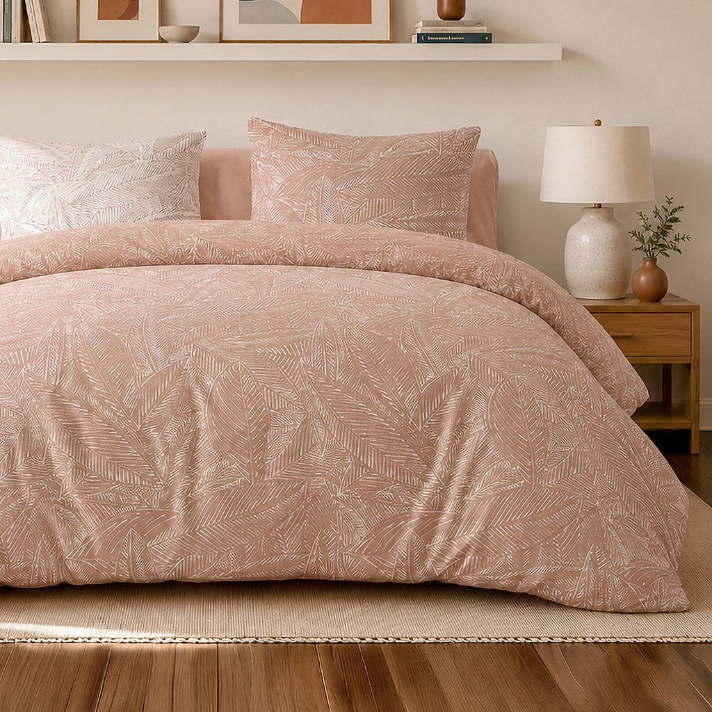Ambre - Parures de Lit de Couette avec 2 Taies - 100% Percale de Coton - Imprimé
