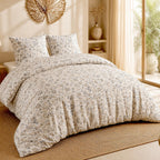 Ishani - Parures de Lit de Couette avec 2 Taies - 100% Percale de Coton - Imprimé