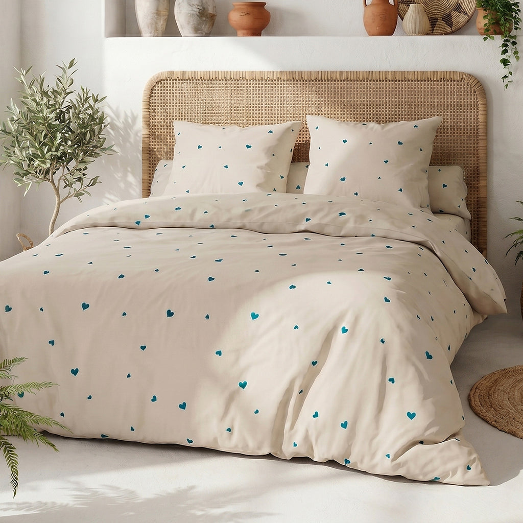Lamourelle - Parures de Lit Housse de Couette - 100% Coton - Imprimé