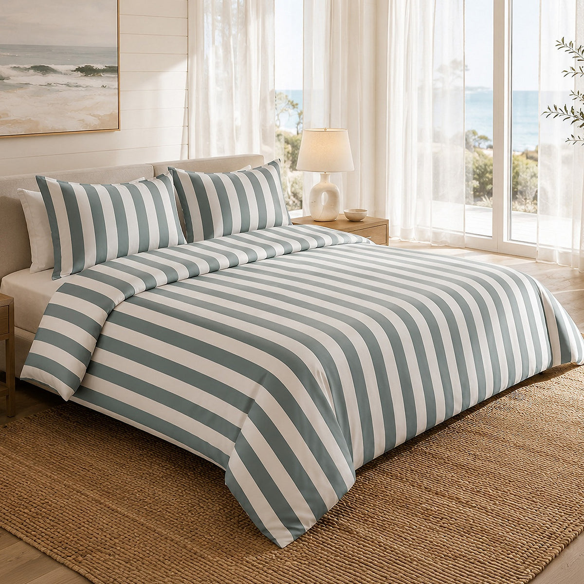 Talam - Parures de Lit de Couette avec 2 Taies - 100% Percale de Coton - Imprimé