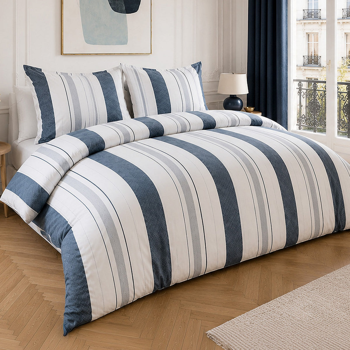 Siround - Parures de Lit de Couette avec 2 Taies - 100% Percale de Coton - Imprimé