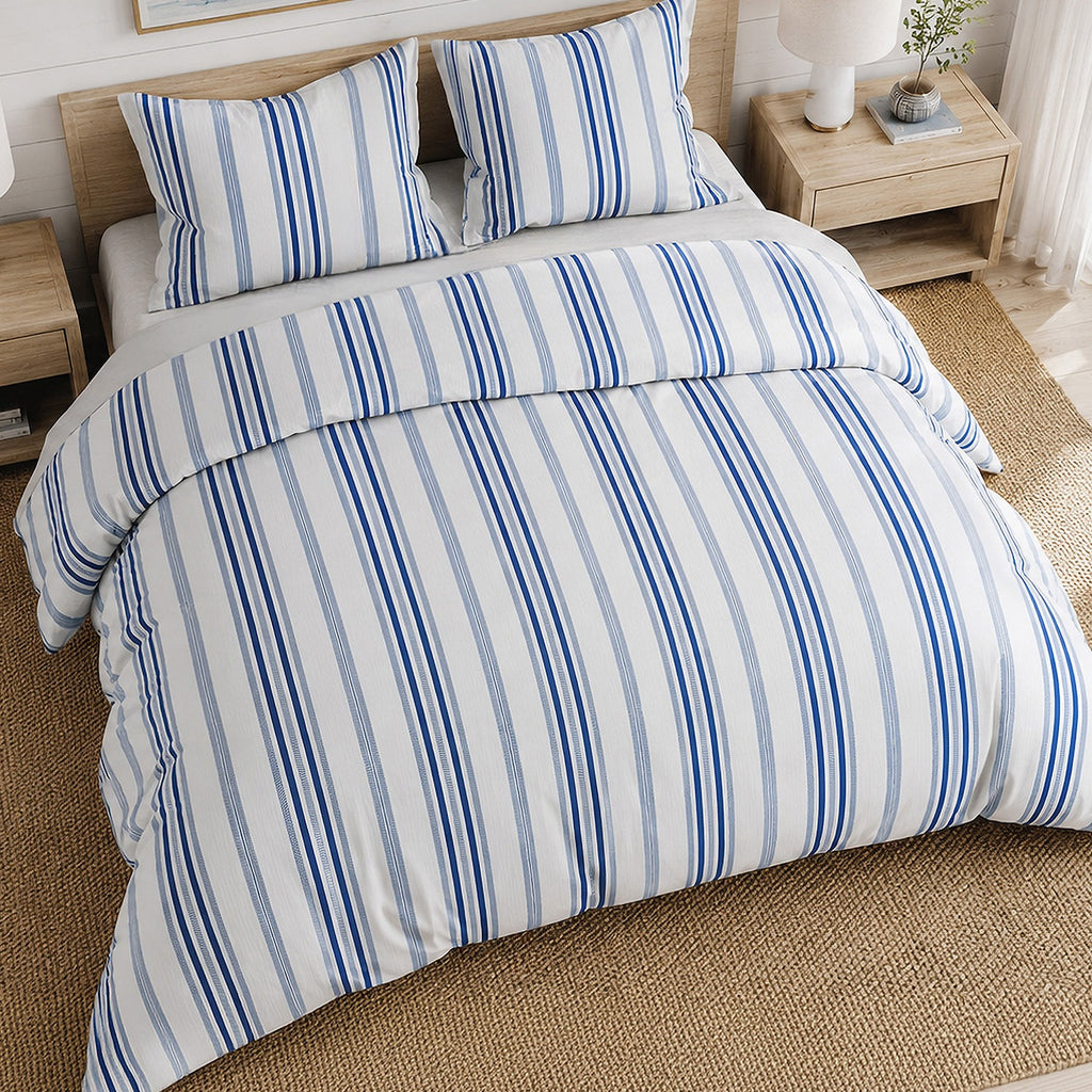 Mat - Parures de Lit de Couette avec 2 Taies - 100% Percale de Coton - Imprimé