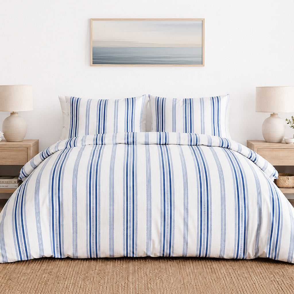 Mat - Parures de Lit de Couette avec 2 Taies - 100% Percale de Coton - Imprimé