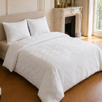 Nazim - Sprei - Gewatteerde Omkeerbare Bedsprei - Polyester - Wit