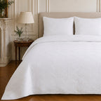 Nazim - Sprei - Gewatteerde Omkeerbare Bedsprei - Polyester - Wit