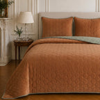Nazim - Bedspread - Reversible Quilted Bedspread - Polyester - Terracotta