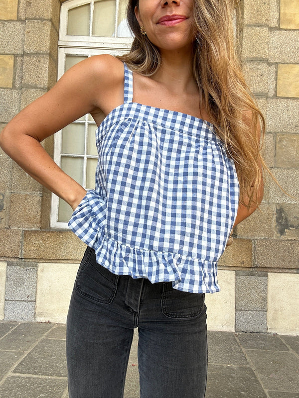 Top Callie Vichy Azul Marino