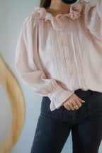 Soft Pink Brown Blouse