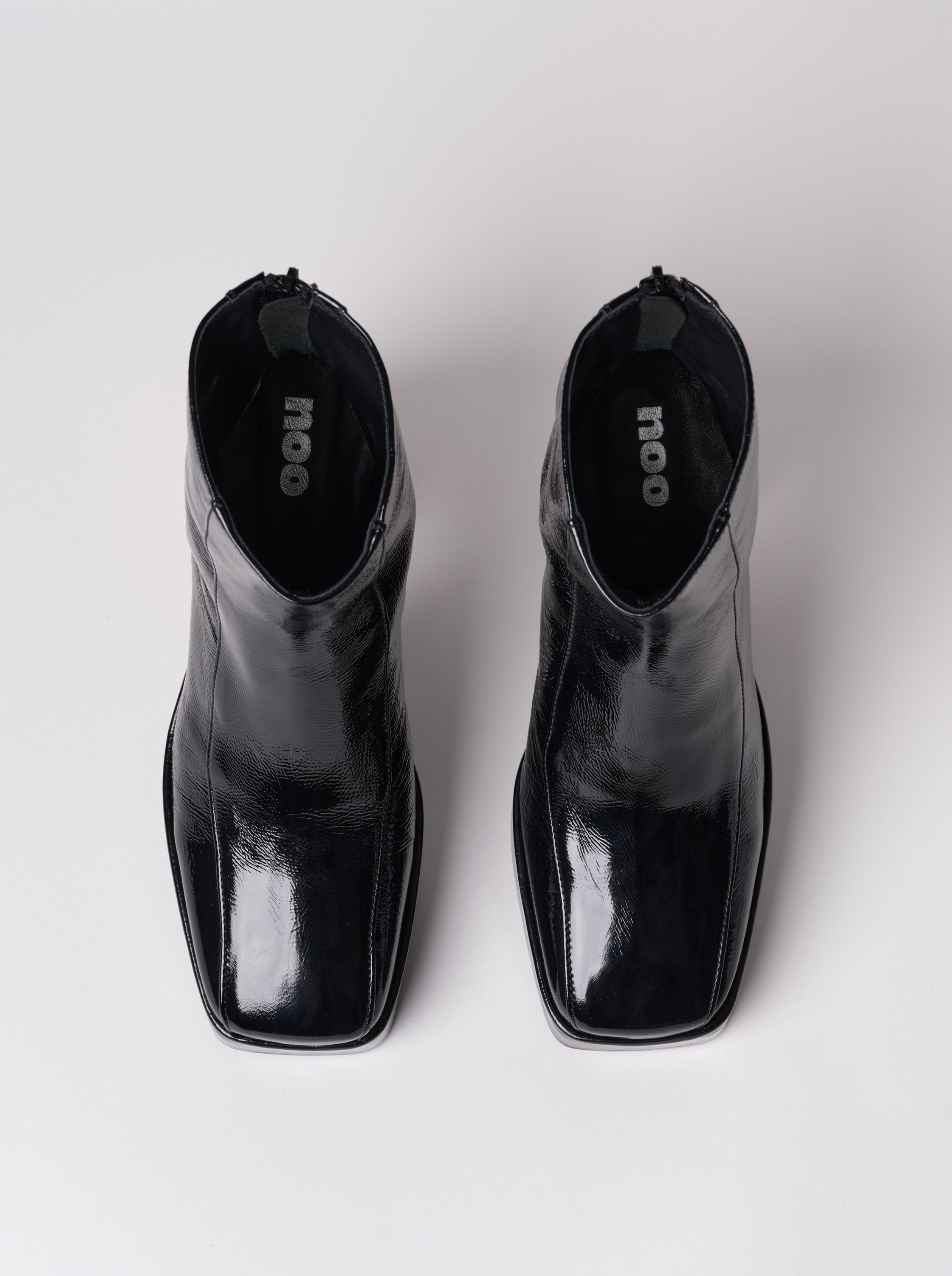 Shiny Black ankle boots