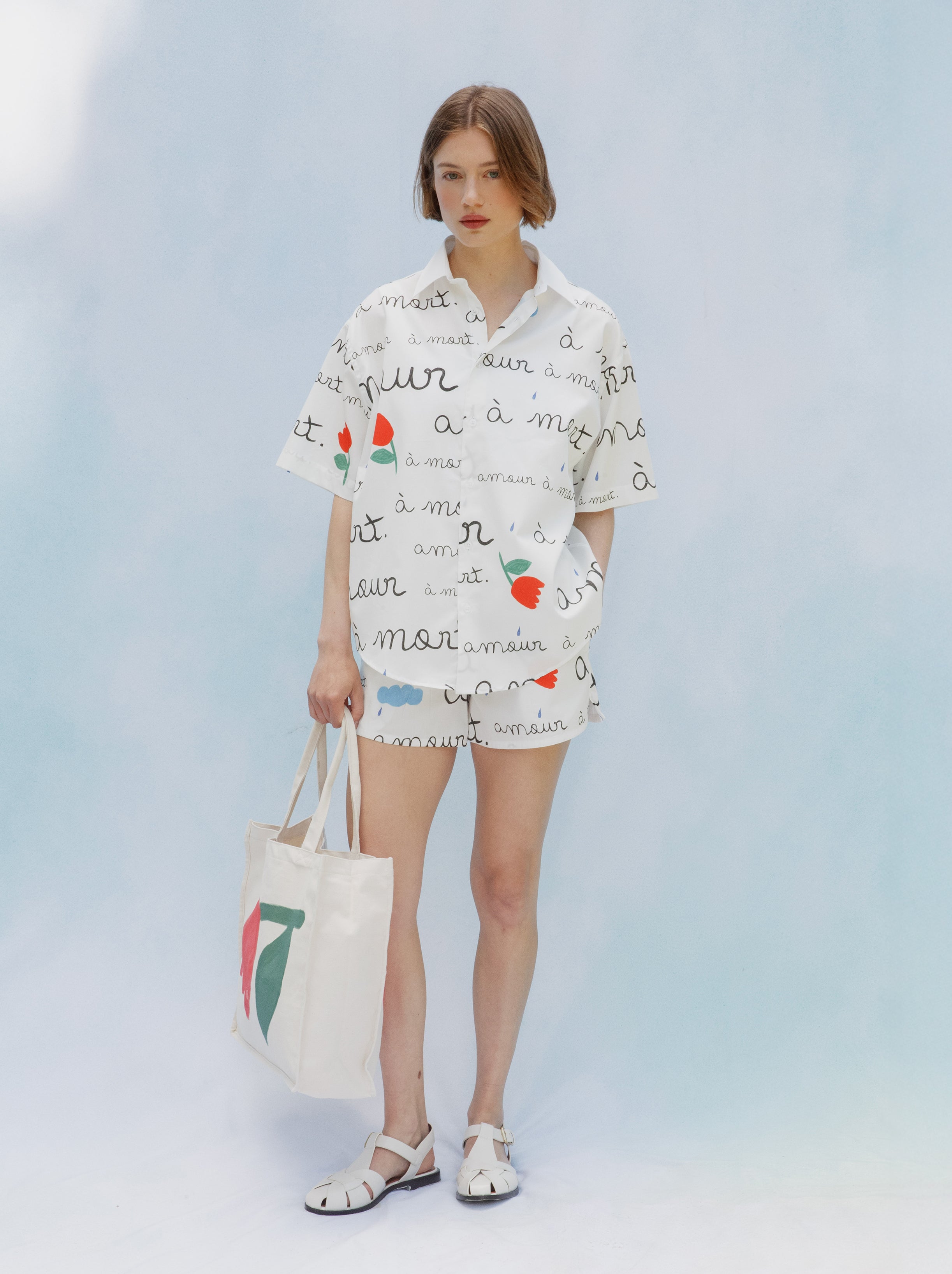 Chemise Unisexe Amour Peint Manches Courtes