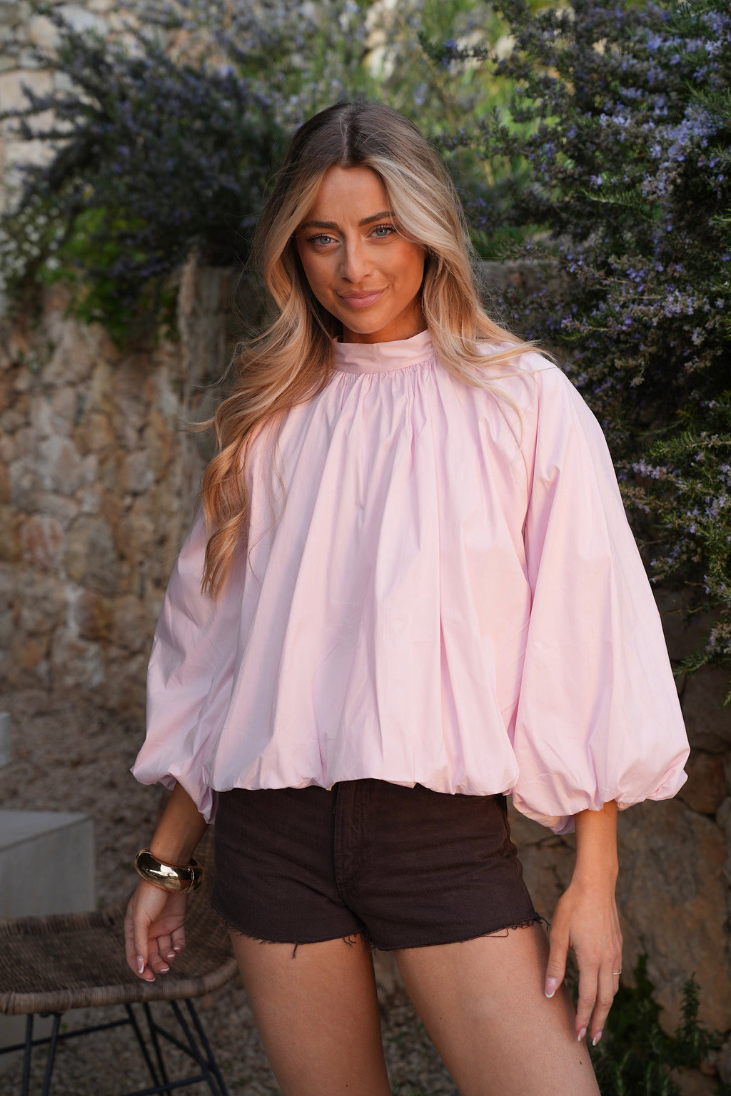 Lorena Backless Blouse - Pink