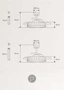 Wind Clear Rattan M - Ventilateur De Plafond Silencieux Lames Rétractables Avec Éclairage LED - Noeud