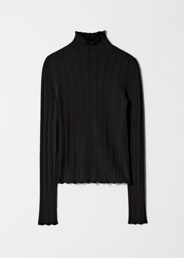 Pull Col Roulé Es Rue - Noir