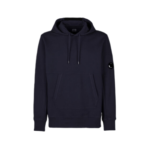 CP Company - Diagonal Fleece Lens Hoodie – Navy Blue