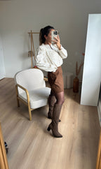 Bottes en suédine Léane taupe