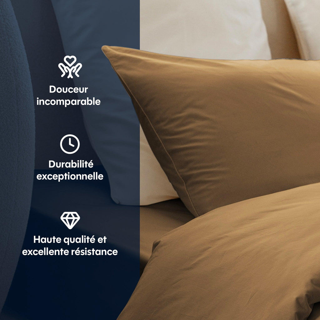 Housse De Couette Satin De Coton - 5 Coloris Au Choix