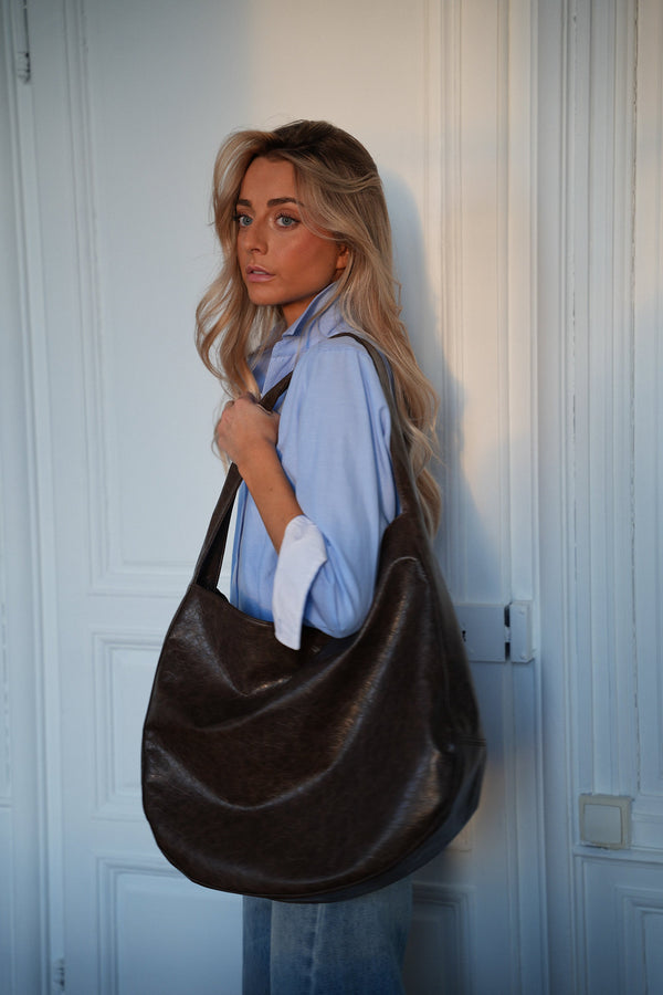 Jelly Faux Leather Bag - Chocolate