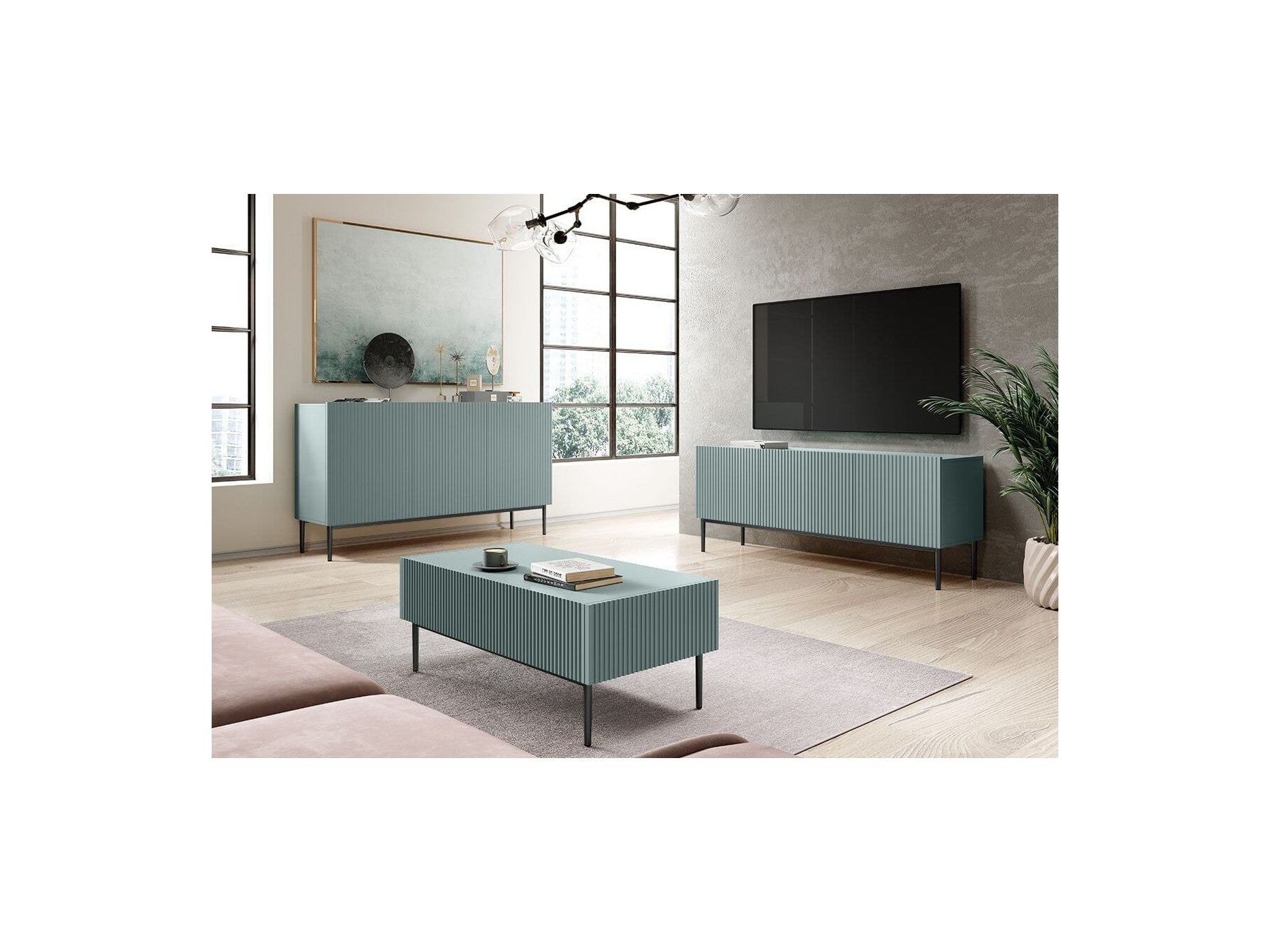 Kasha - TV Unit - Black Legs - 2 Sizes