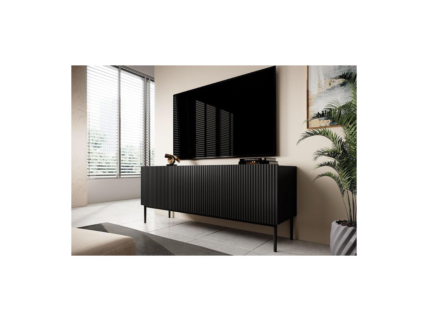 Kasha - TV Unit - Black Legs - 2 Sizes