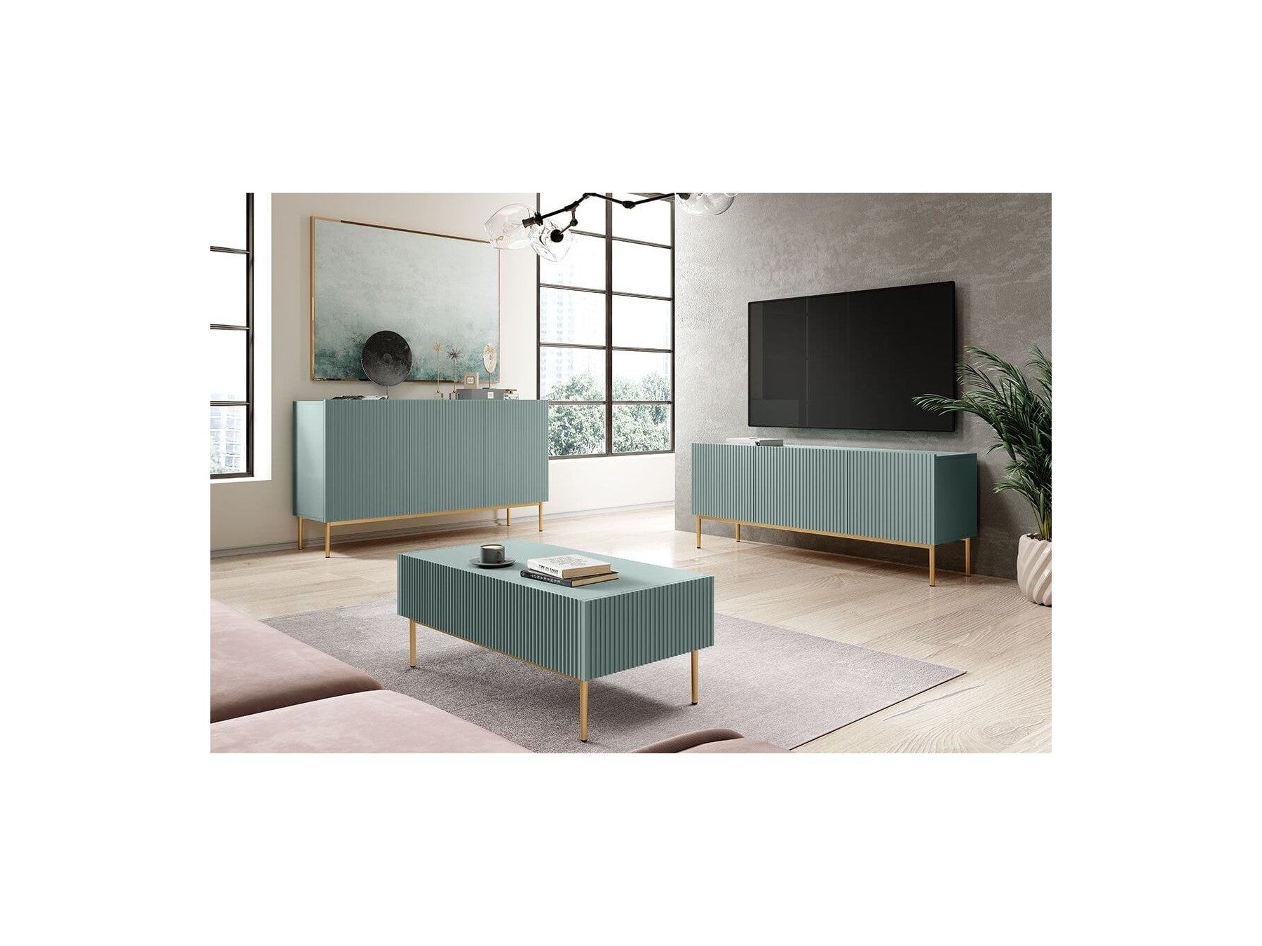 Kasha - Mueble de TV - Patas doradas - 2 tamaños