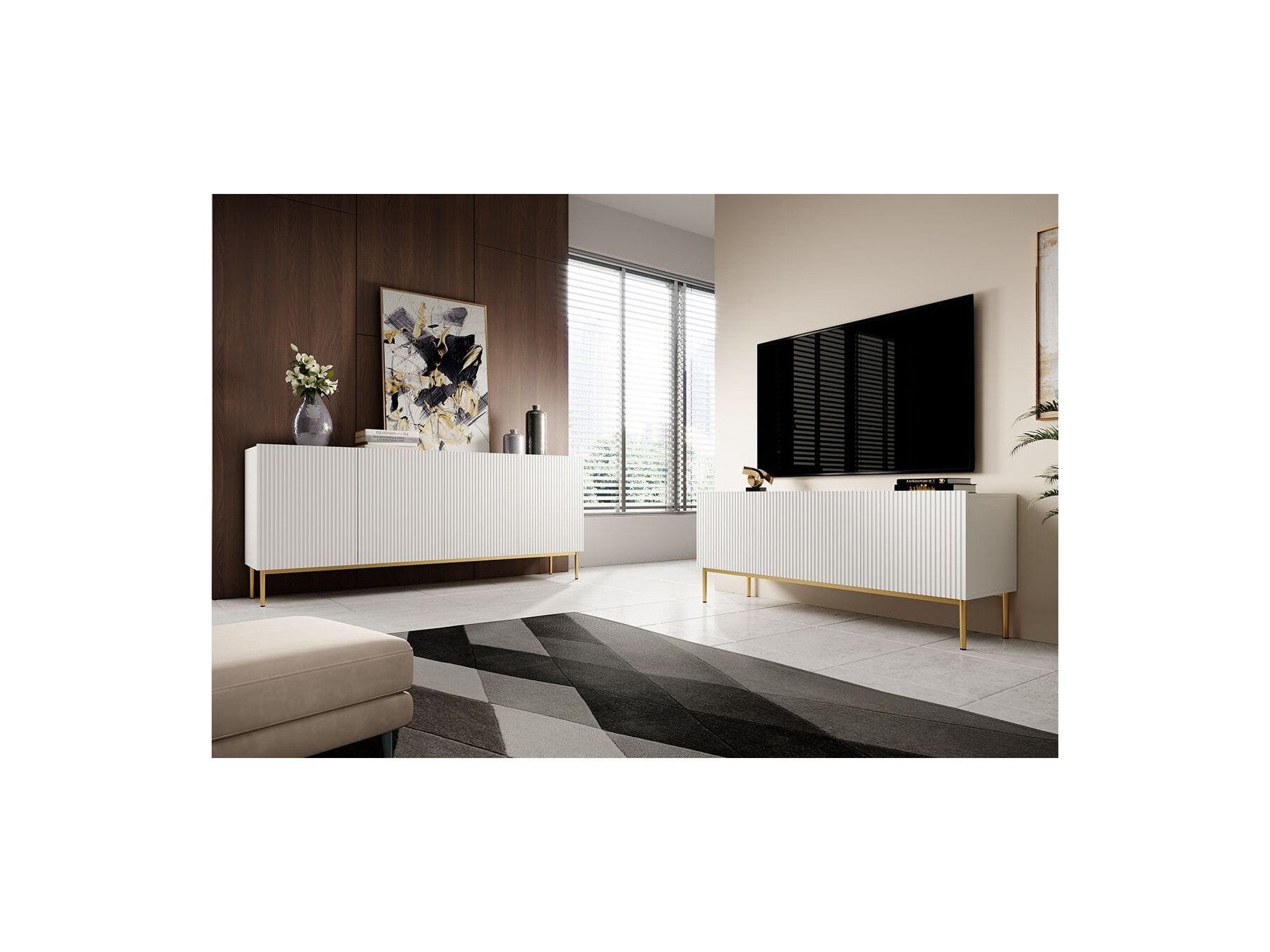 Kasha - Mueble de TV - Patas doradas - 2 tamaños