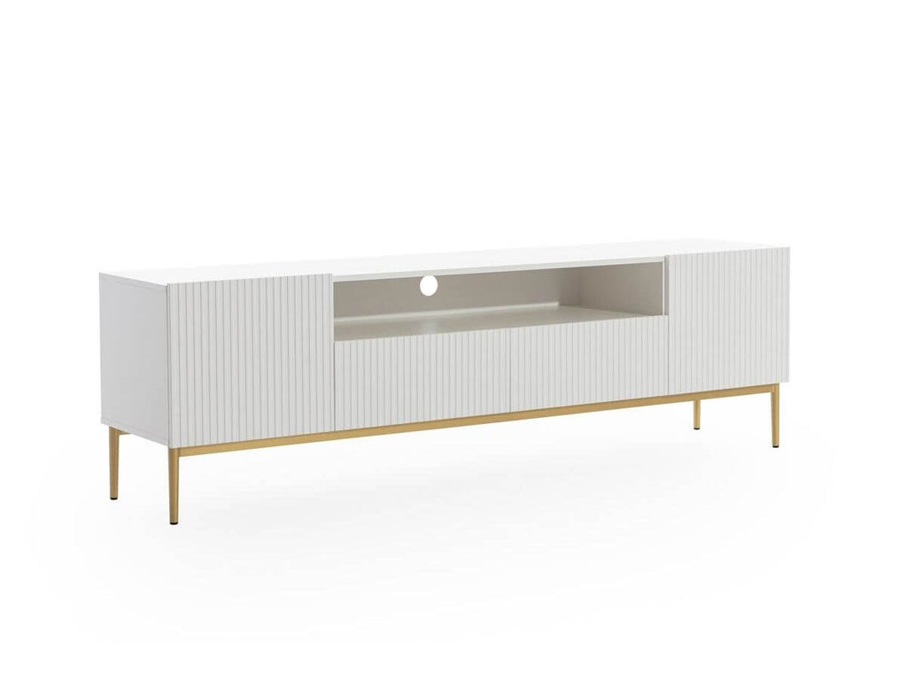 Kasha - TV Unit with Open Compartment - Gold Legs