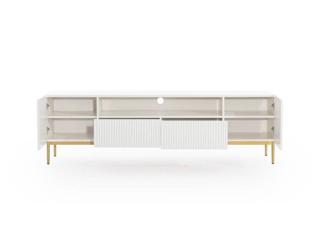 Kasha - TV Unit with Open Compartment - Gold Legs