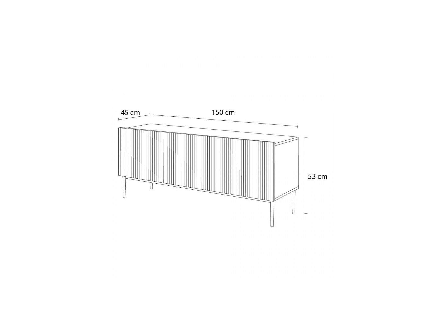 Kasha - TV Unit - Black Legs - 2 Sizes