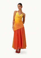 Vestido pajarito naranja