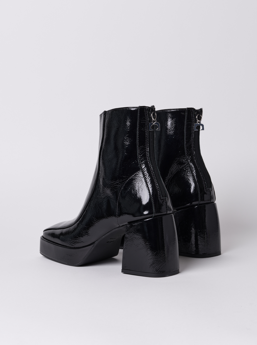 Shiny Black ankle boots