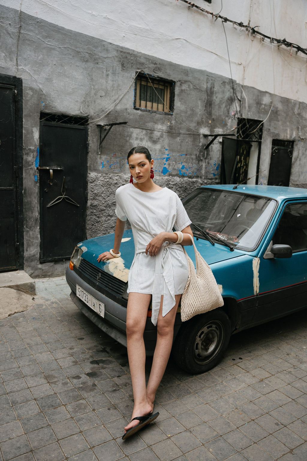 Robe À Nouer Et À Rayures Bleues - Jeanne