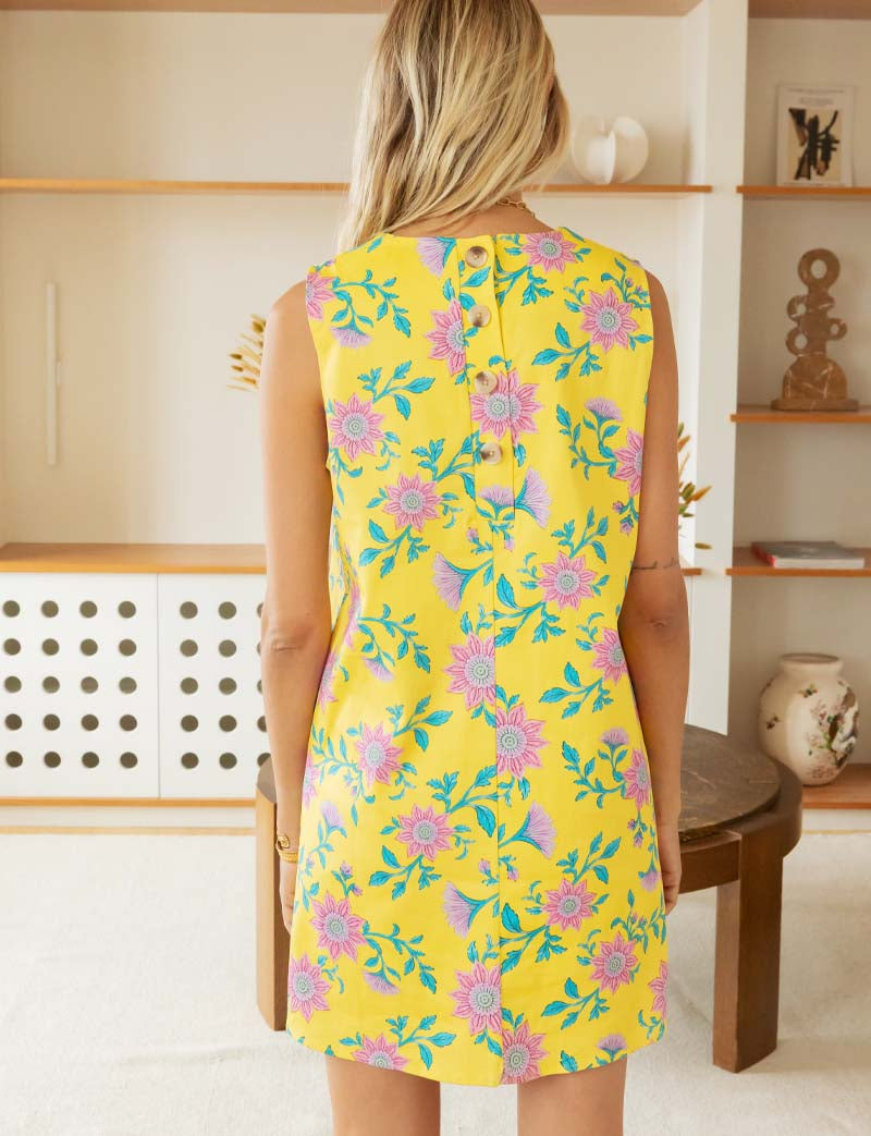 Vestido Amarillo de Flores Sapha