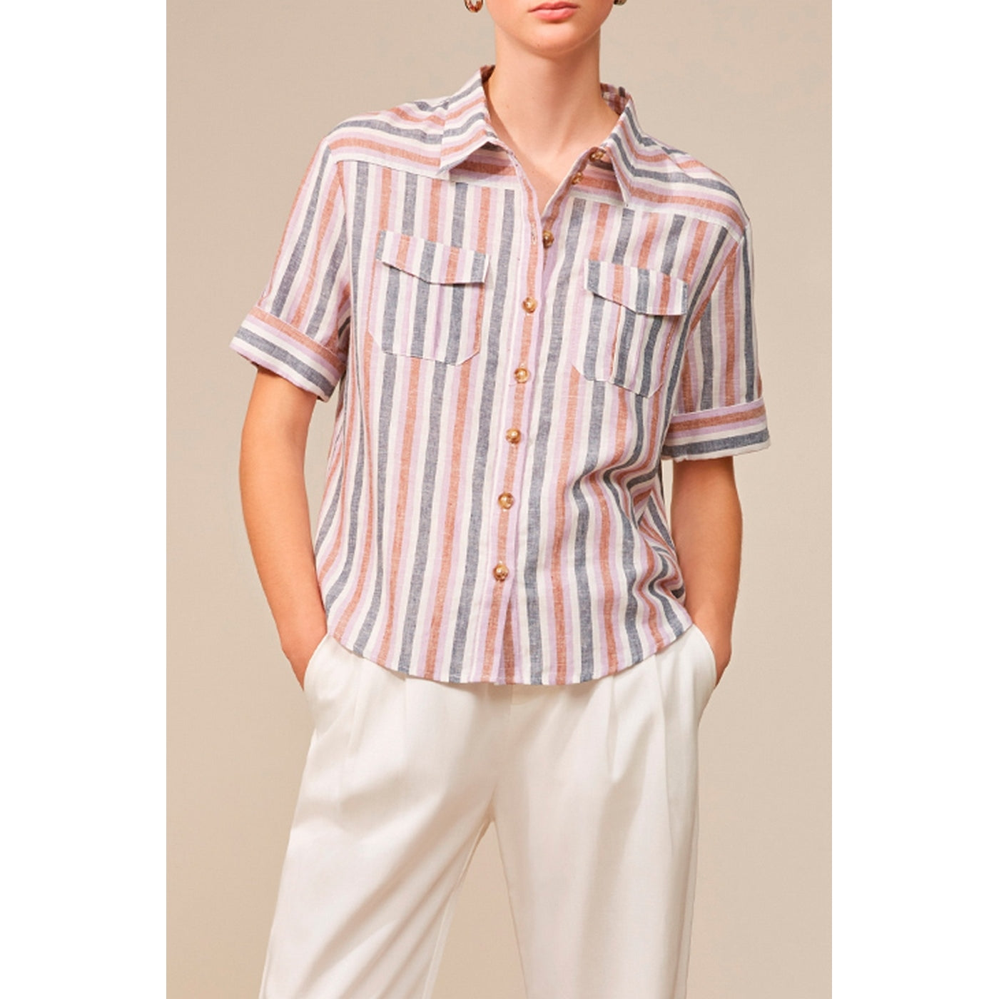 Suncoo - Linen Blouse - Mauve